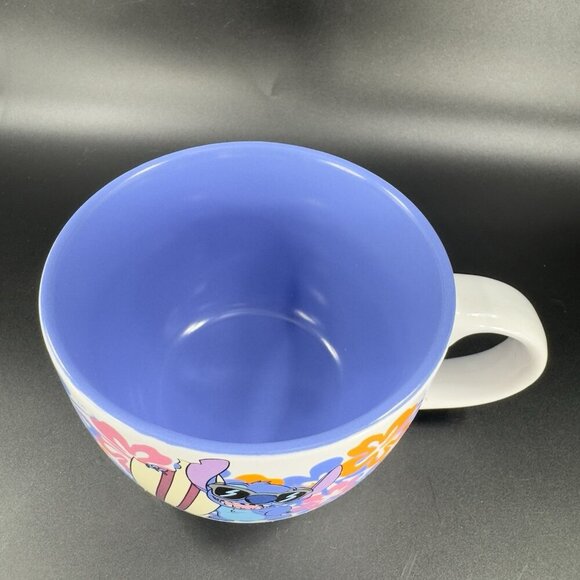 Lilo and Stitch Floral Style Ceramic Soup Mug Ceramic Coffee Mug Cup Large 24oz - Picture 11 of 13